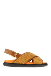 Multicolor fabric and leather Fussbett sandals -  | Wise