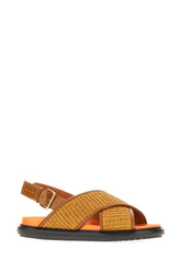 Multicolor fabric and leather Fussbett sandals -  | Wise