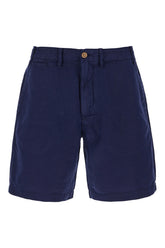 Blue linen blend bermuda shorts -  | Wise