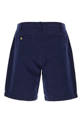 Blue linen blend bermuda shorts -  | Wise