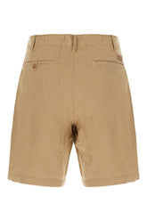 Beige linen blend bermuda shorts -  | Wise