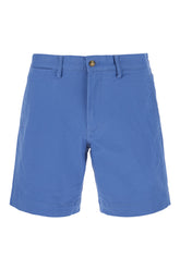 Cerulean blue stretch cotton bermuda shorts -  | Wise