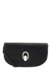 Black leather Tondo Crescent crossbody bag -  | Wise