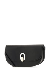 Black leather Tondo Crescent crossbody bag -  | Wise