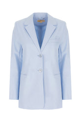 Light blue linen blend blazer -  | Wise