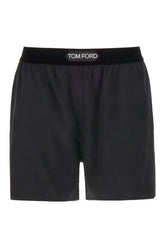 Black stretch silk shorts -  | Wise