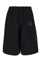 Black acetate blend bermuda shorts -  | Wise