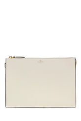 Clutch in pelle avorio -  | Wise