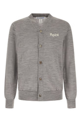 Melange grey wool cardigan -  | Wise