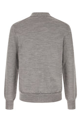 Melange grey wool cardigan -  | Wise