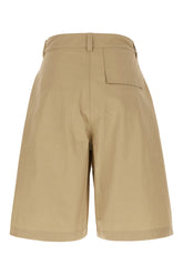 Beige cotton blend bermuda shorts -  | Wise