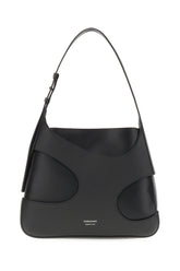 Black leather medium shoulder bag -  | Wise