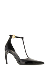 Black leather T-strap pumps -  | Wise