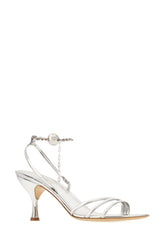 Silver leather sandals -  | Wise