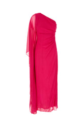 Fuchsia silk long dress -  | Wise