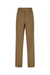 Brown stretch wool pants -  | Wise