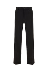 Black stretch cotton blend pants -  | Wise