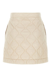 Sand nylon padded mini skirt -  | Wise