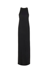 Black acetate blend long dress -  | Wise