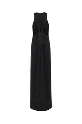 Black acetate blend long dress -  | Wise