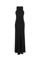 Black acetate blend long dress -  | Wise