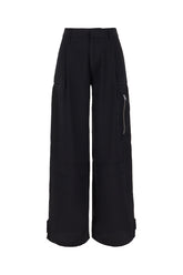 Black acetate blend pants -  | Wise