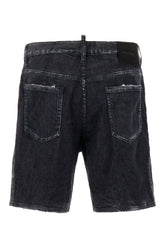 Black denim stretch bermuda shorts -  | Wise