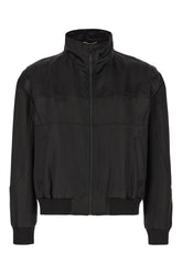 Black viscose blend bomber jacket -  | Wise