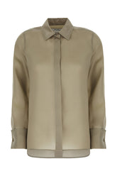 Dove grey silk Nola shirt -  | Wise