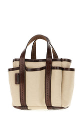 Sand canvas mini Giardiniera handbag -  | Wise