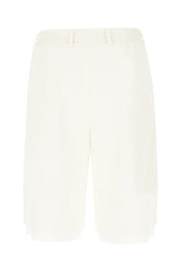 Ivory wool Tobia shorts -  | Wise