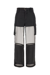 Black polyester cargo pants -  | Wise