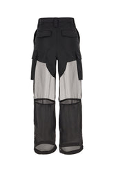 Black polyester cargo pants -  | Wise