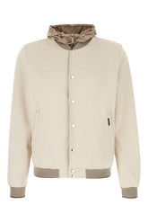 Cappuccino polyester and nylon bomber jacket -  | Wise