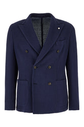 Blue cotton blend blazer -  | Wise