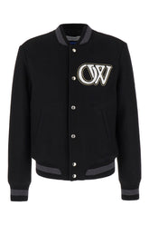 Black wool blend bomber jacket -  | Wise