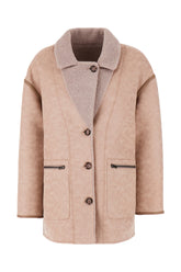 Giubbino reversibile in eco shearling tortora -  | Wise