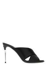 Black satin mules -  | Wise