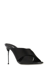 Black satin mules -  | Wise