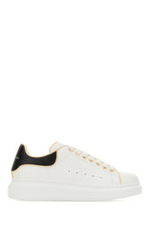 White leather sneakers with black heel -  | Wise