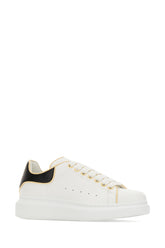 White leather sneakers with black heel -  | Wise