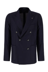 Midnight blue wool blend blazer -  | Wise