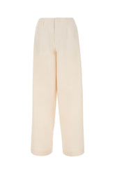 Pastel pink stretch polyester blend pant -  | Wise