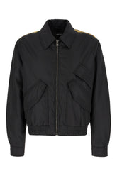 Black nylon and polyester padded bomber jacket -  | Wise