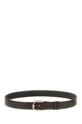 Dark brown leather reversible belt -  | Wise