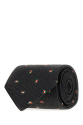 Embroidered silk tie -  | Wise