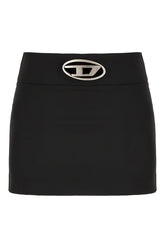 Black stretch polyester blend O-Dixy mini skirt -  | Wise