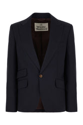 Navy blue wool blazer -  | Wise