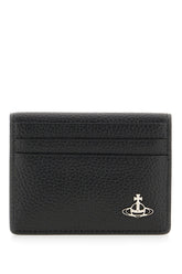 Black synthetic leather card holder -  | Wise