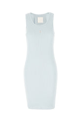 Light blue stretch cotton dress -  | Wise